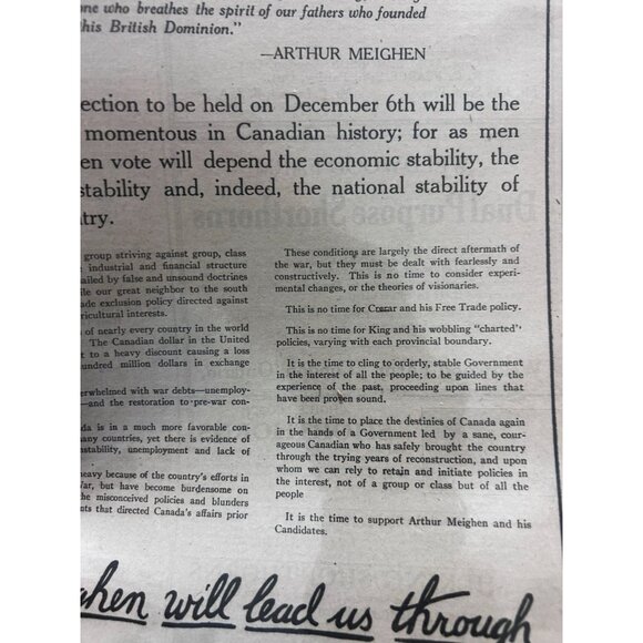 The Farmer's Advocate The National Crisis Election Campaign Leaflet (Arthur Meig - Picture 5 of 7